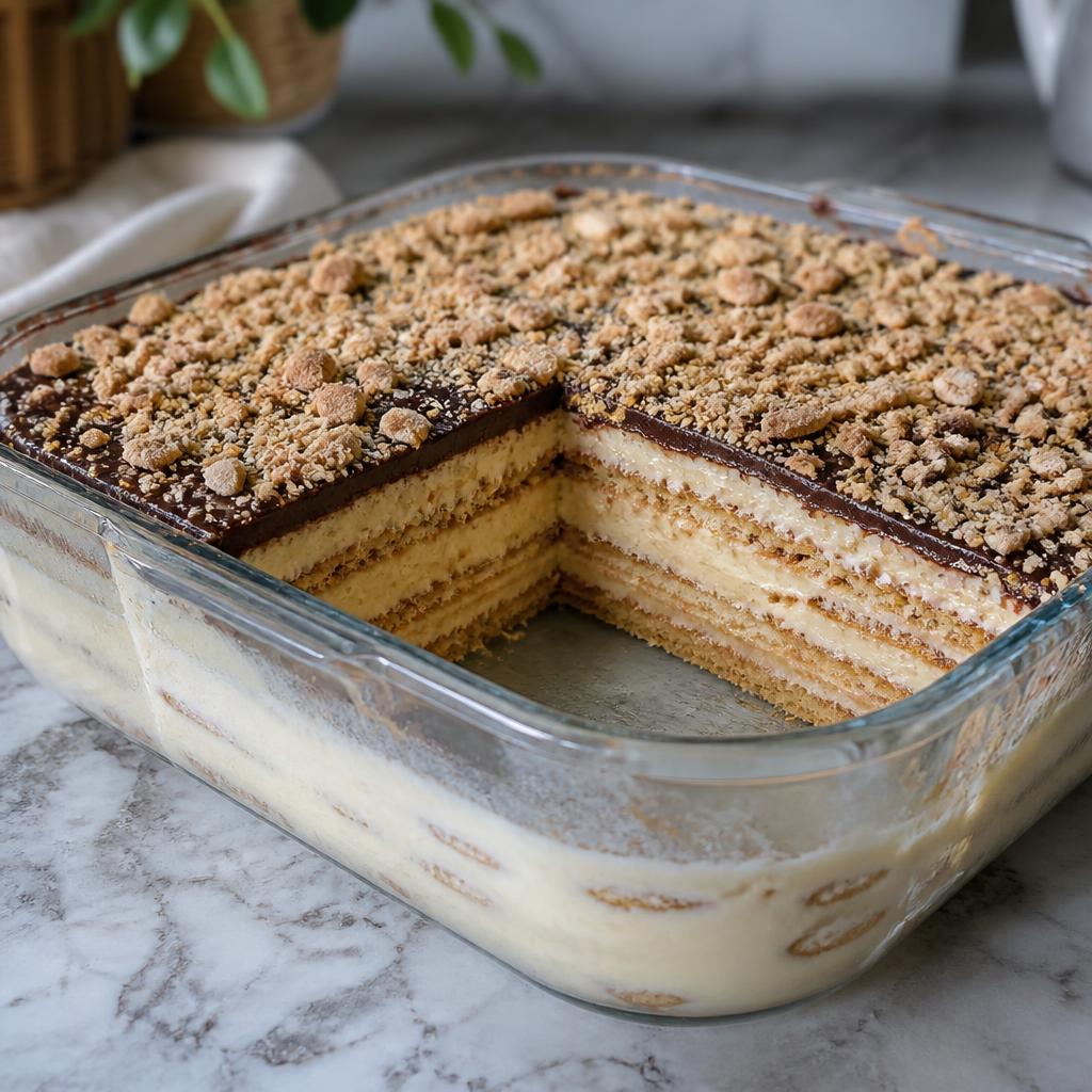 Foto da receita de Torta de Bolacha Preguiçosa na Travessa